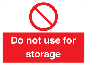 Do not use for storage